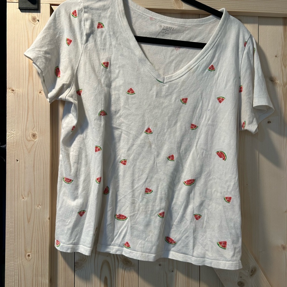 Old Navy White Tee with Watermelon Print